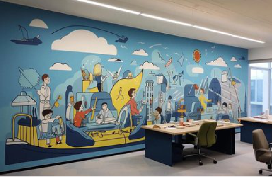 咸阳办公室墙绘的特点。