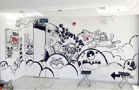 咸阳手绘墙并非传统涂鸦。